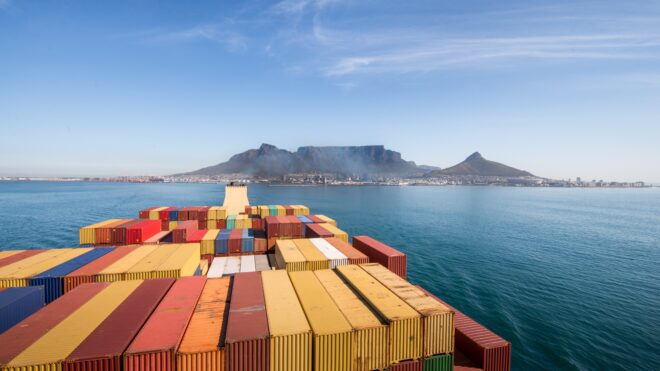 Large,Stacked,Container,Ship,Leaving,The,Port,Of,Cape,Town